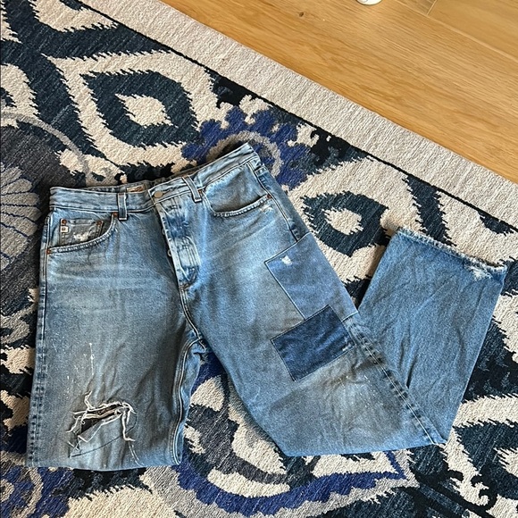 AG ADRIANO GOLDSCHMIED Women's Clove Patchwork Relaxed Vintage Straight Jeans - Picture 1 of 6